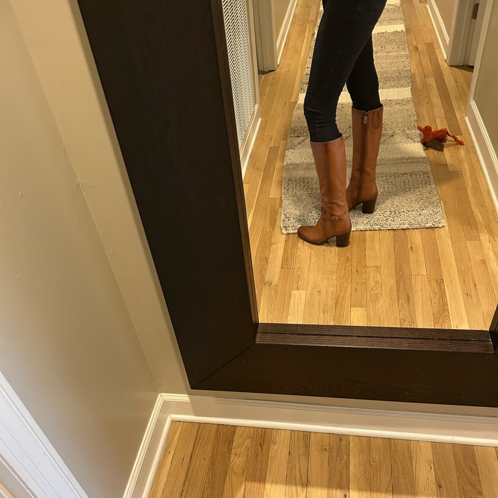 Women's Tan Leather Knee-High Boots